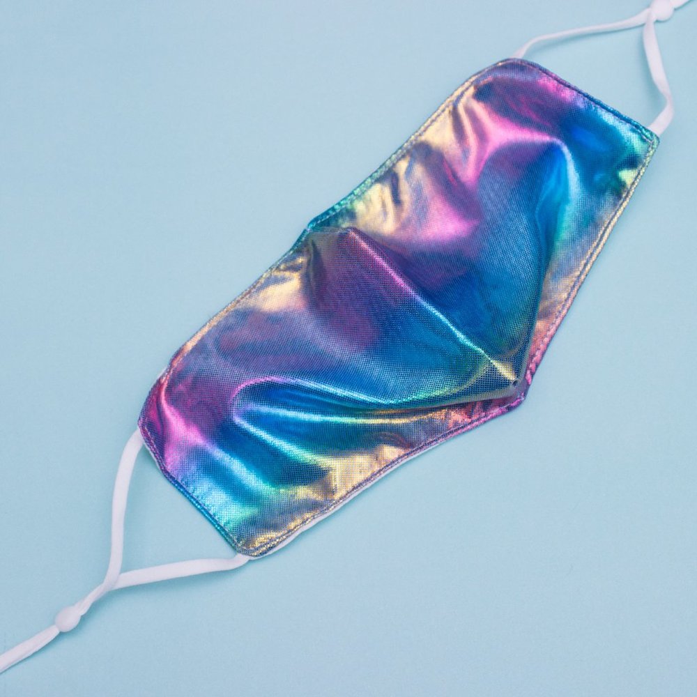 Holographic Rainbow Sparkly Face Mask